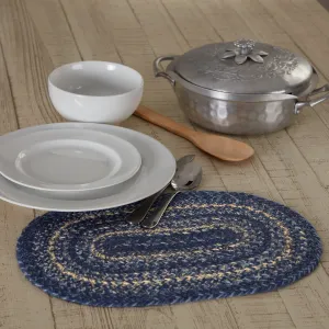 Great Falls Blue Braided Oval Placemat 10x15" Default