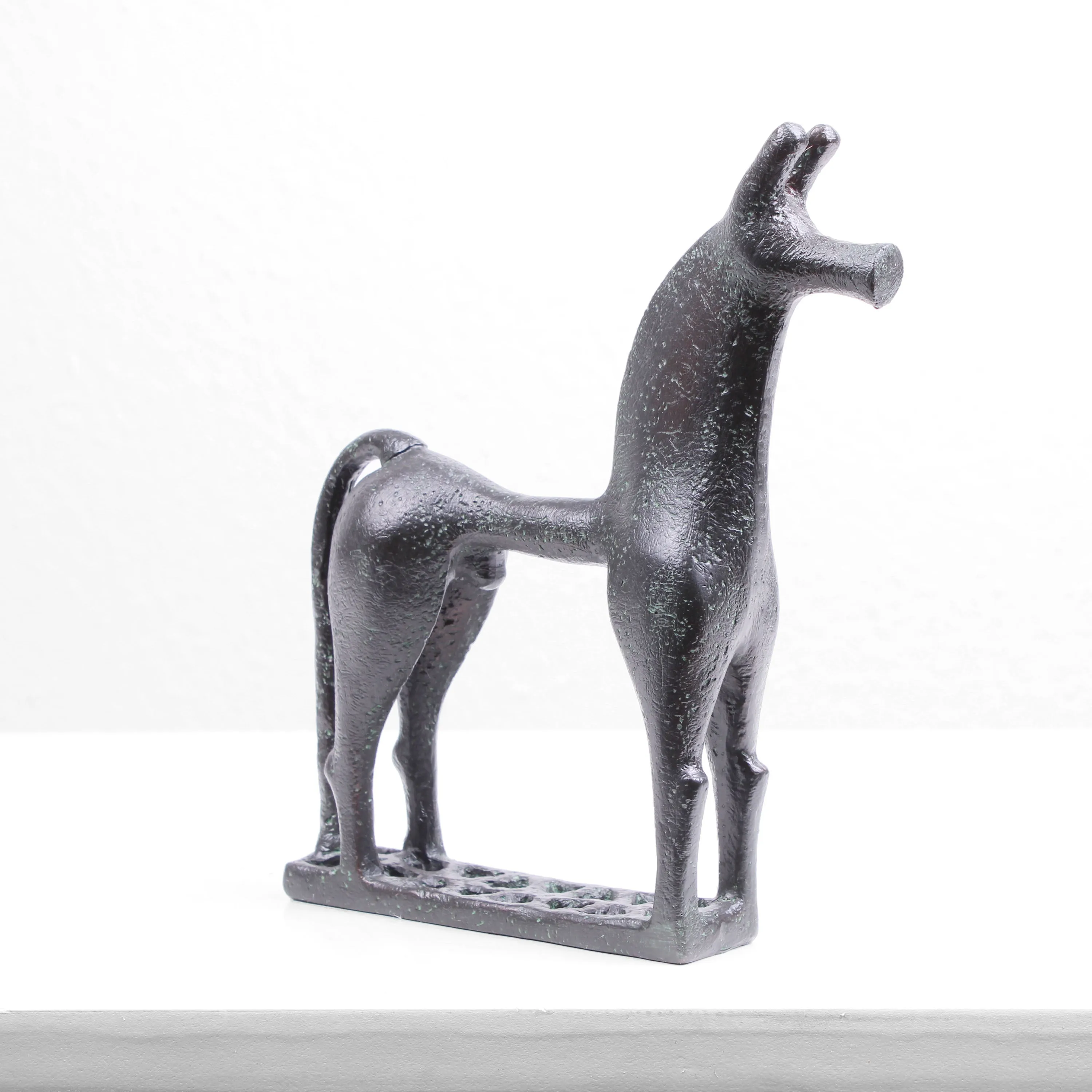 Greek Horse Statue (Cold Cast Bronze Sculpture)