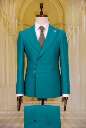 Green 3 Piece Suit For Men