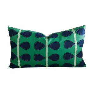 Green Abstract Swedish Design Pattern Lumbar Pillow Cover 13x22