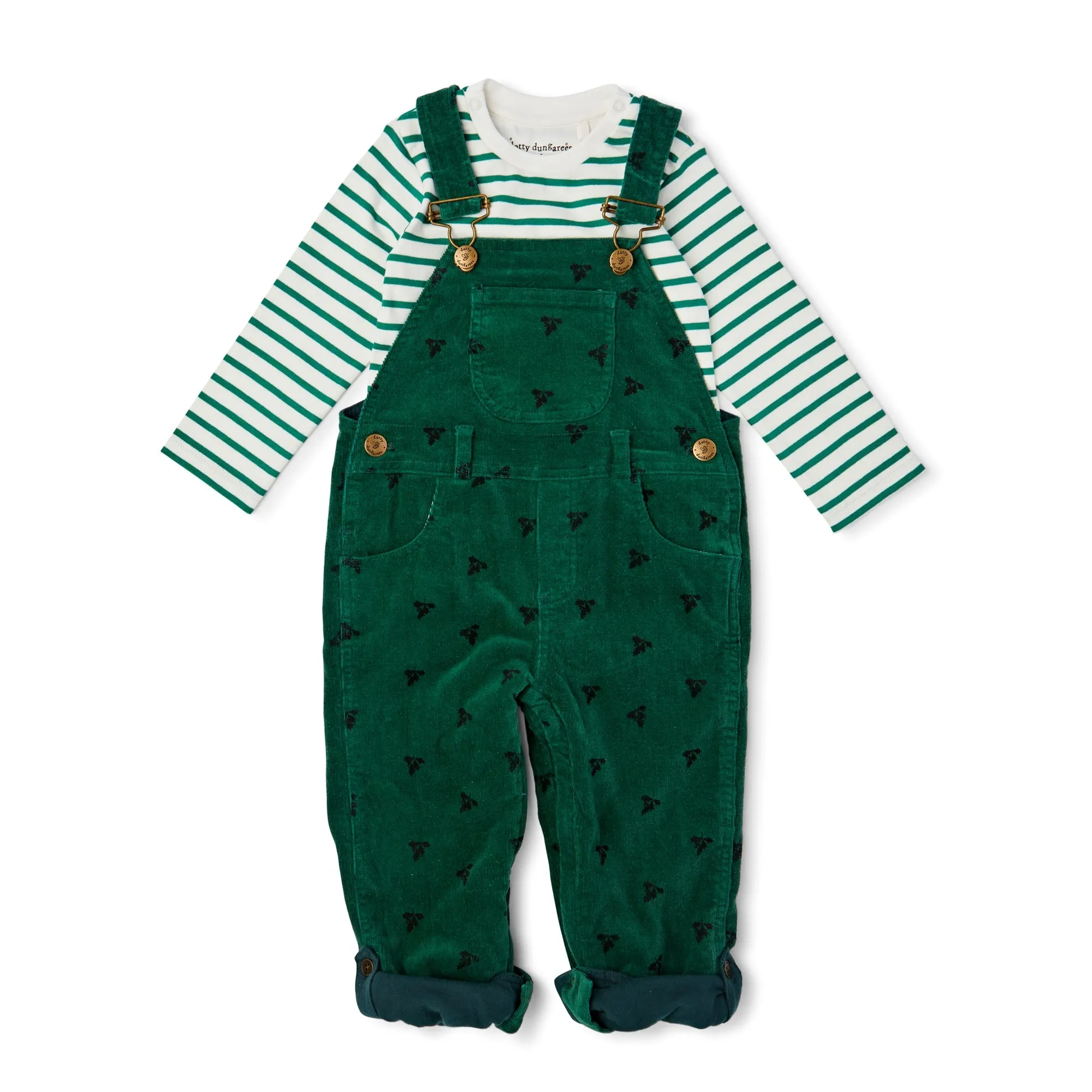 Green Acorn Printed Overalls