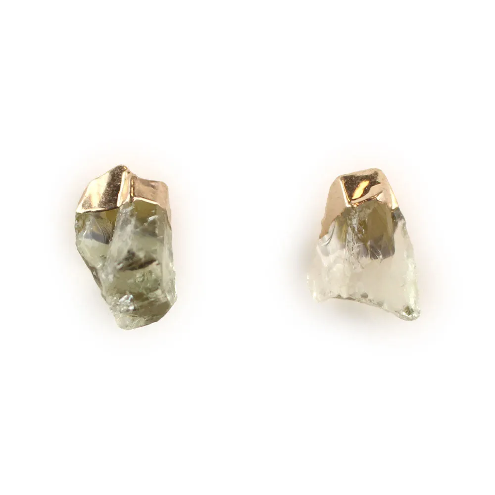 Green Amethyst Stud Earrings