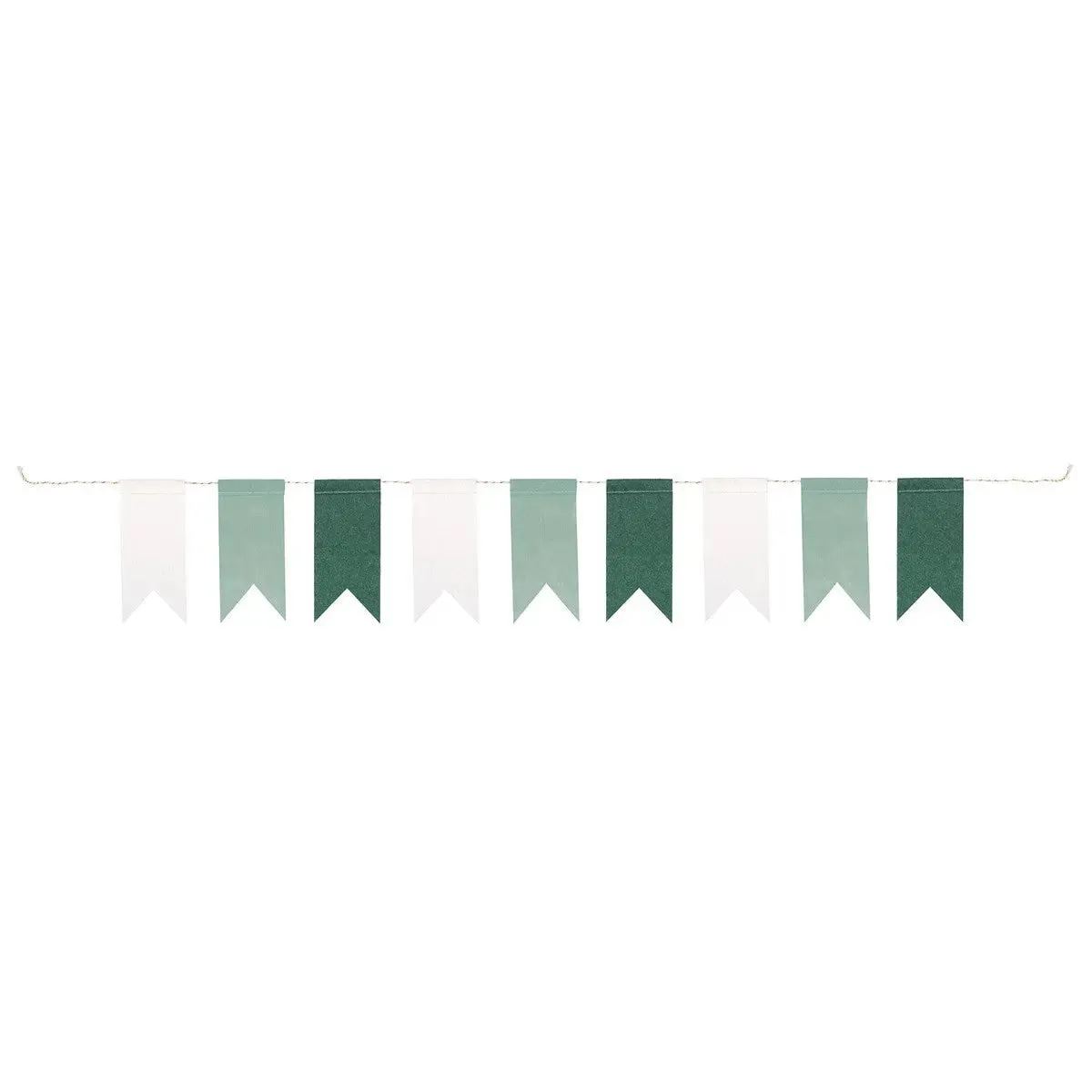 Green & White Felt Pennant Banner