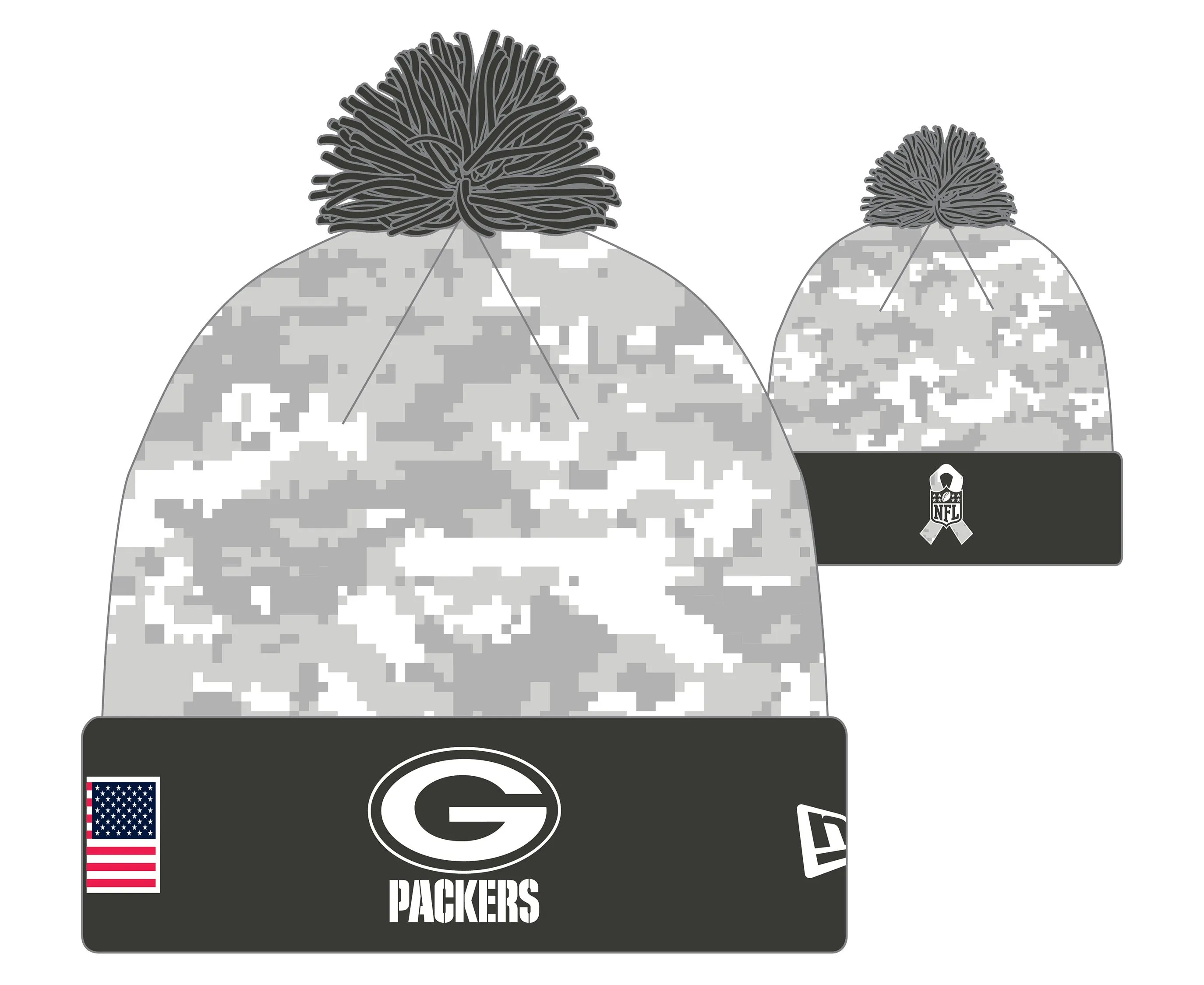 Green Bay Packers 2024 Salute to Service Cuffed Knit Hat