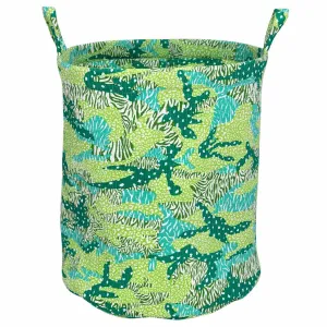 Green Big Cat Camo Quilted Storage Basket