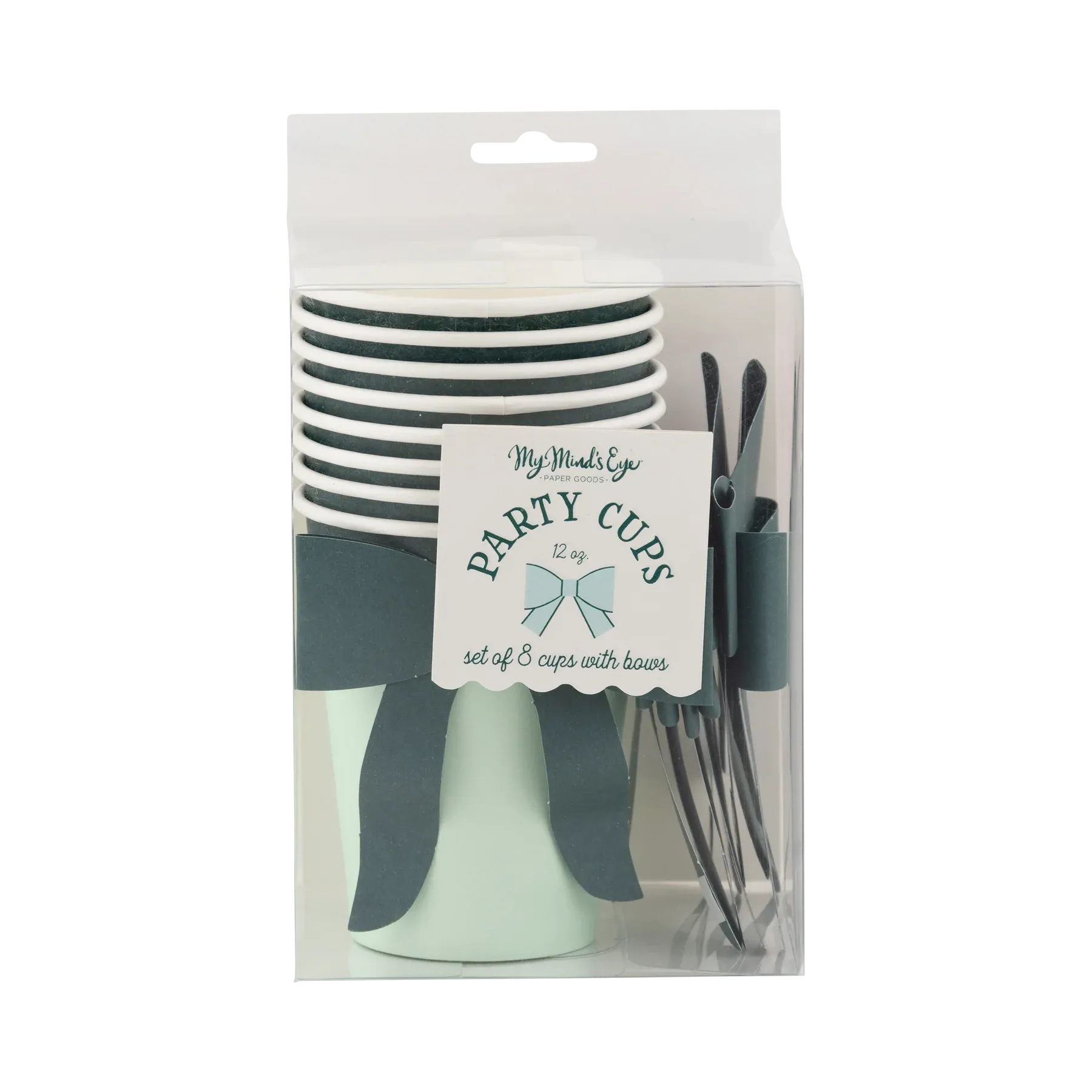 Green Bow Cups (8 pack)