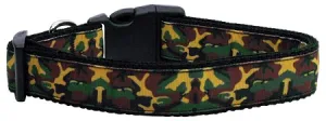 Green Camo Nylon Dog Collar Sm