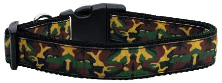 Green Camo Nylon Dog Collar Xs