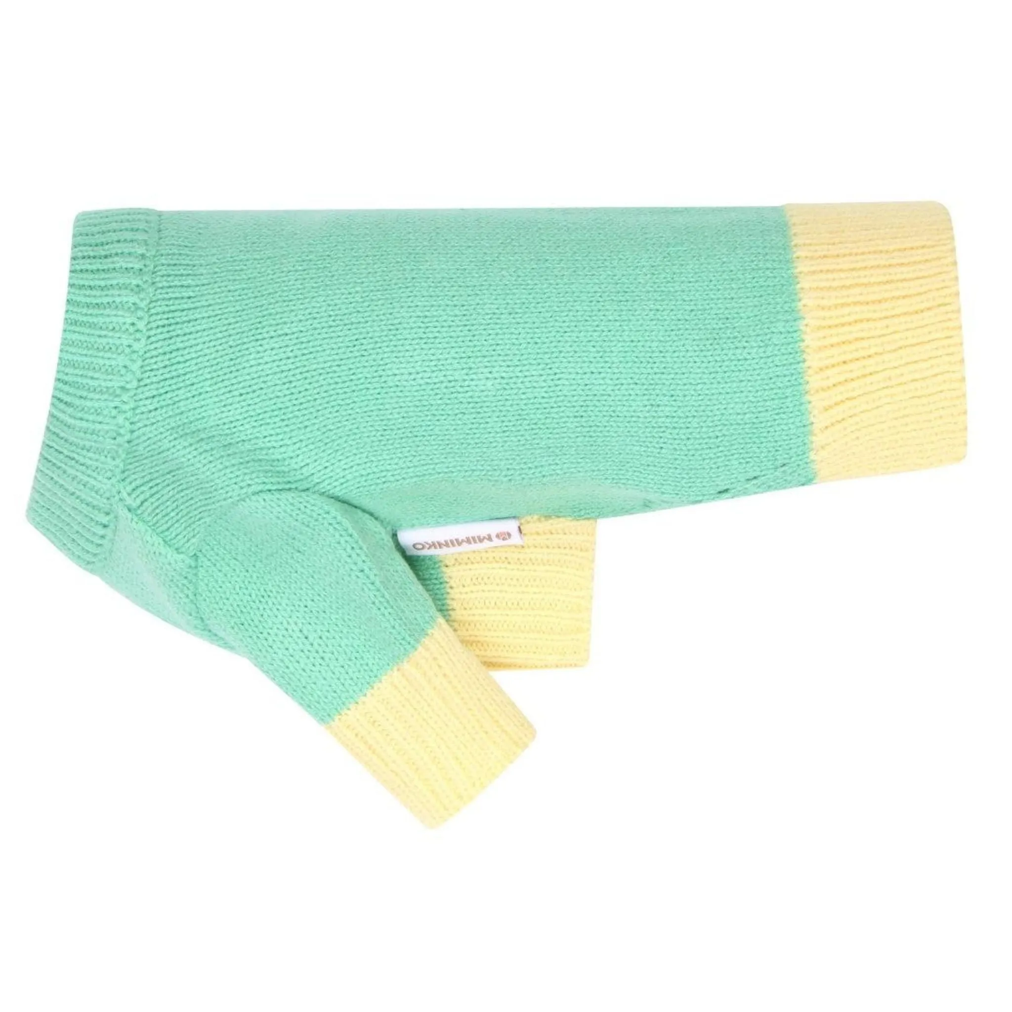 Green Color Block Knit Dog Sweater