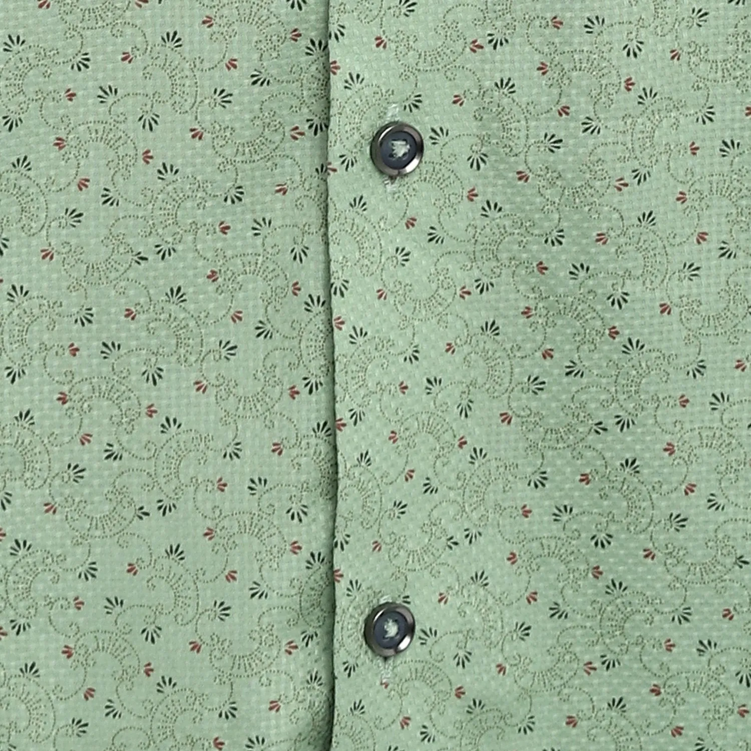 Green Cotton Printed Slim Fit Shirts