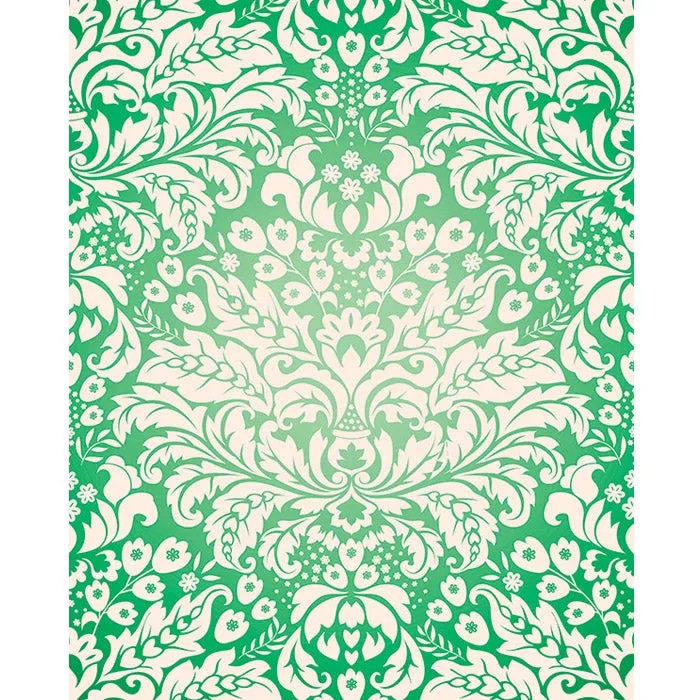 Green Damask Printed Backdrop