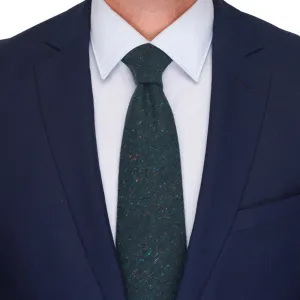 Green Donegal Cotton Silk Wool Tie