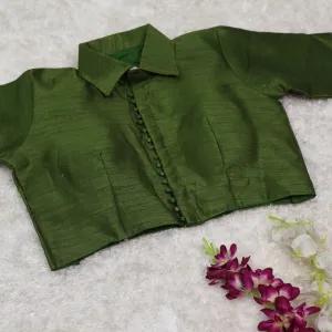 Green Effortless Elegance Banglori Blouse