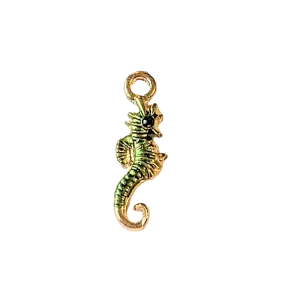 Green Enamel Seahorse Charm