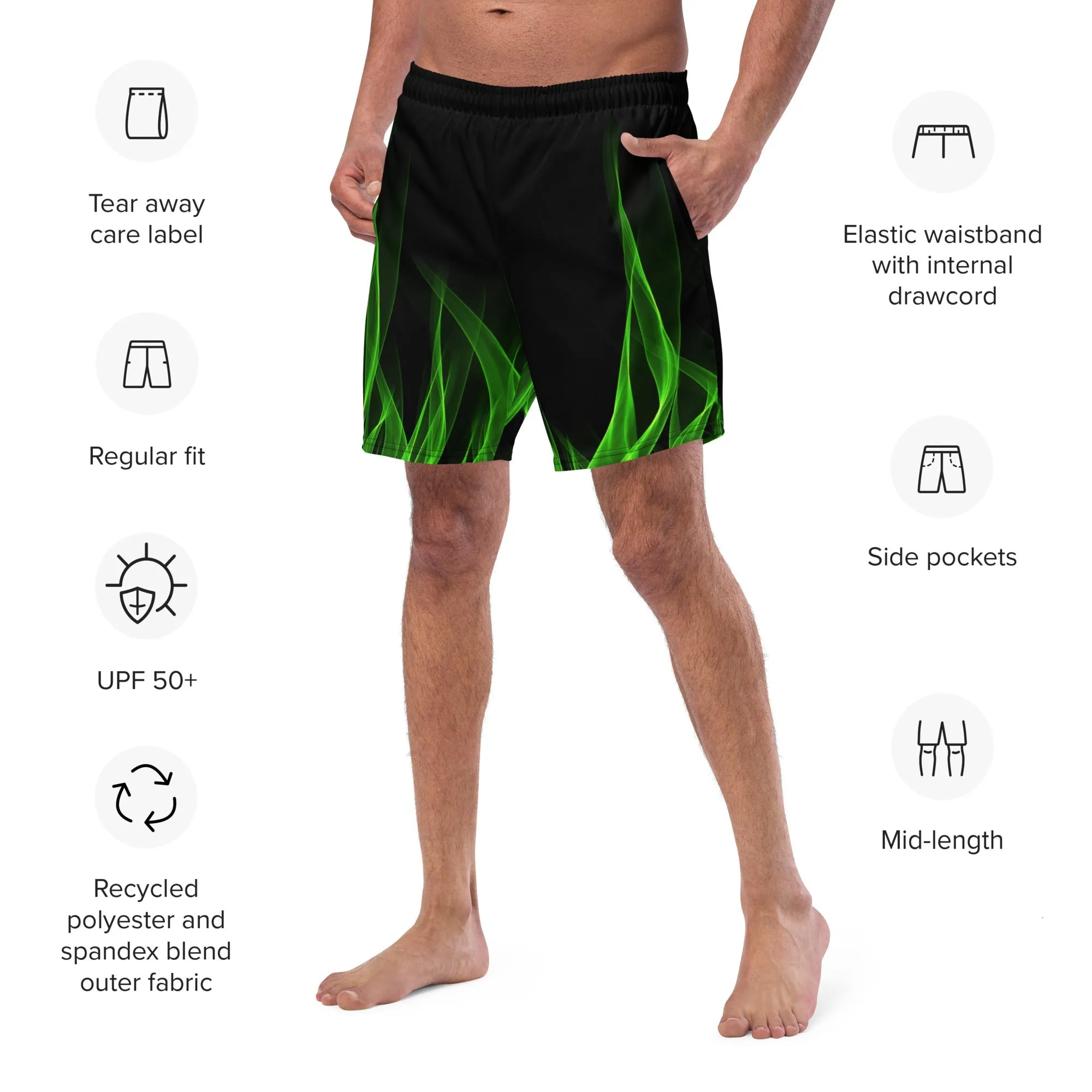 Green Flame Men's swim trunks