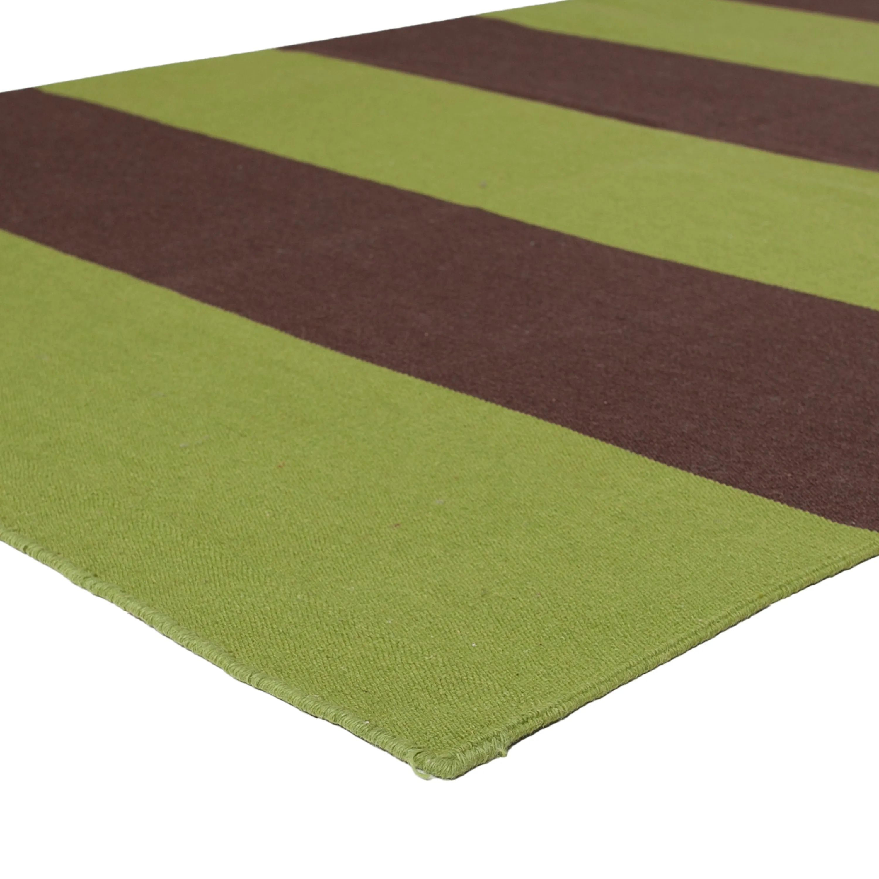 Green Flatweave Wool Rug - 3'6" x 5'6"