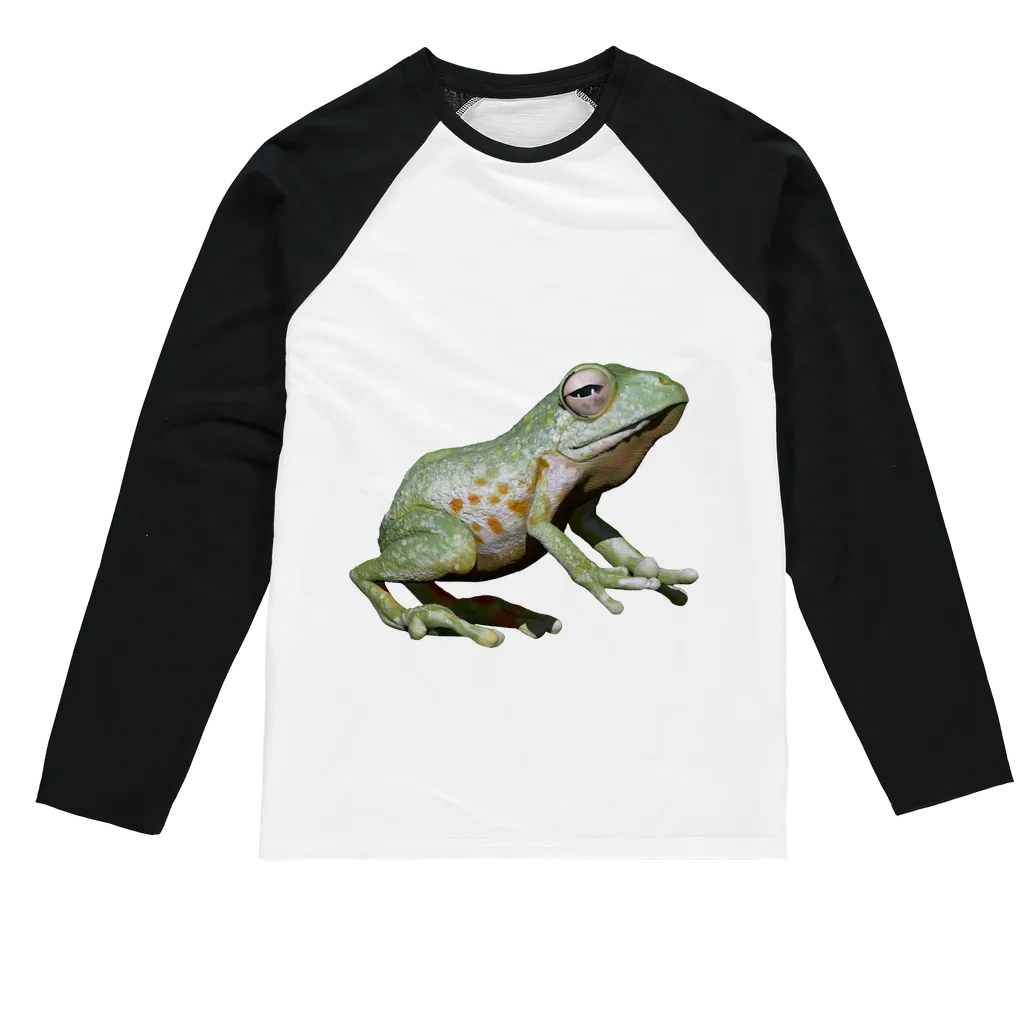 Green Frog Sublimation Baseball Long Sleeve T-Shirt