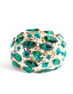 Green Gem Created Bubble Ring