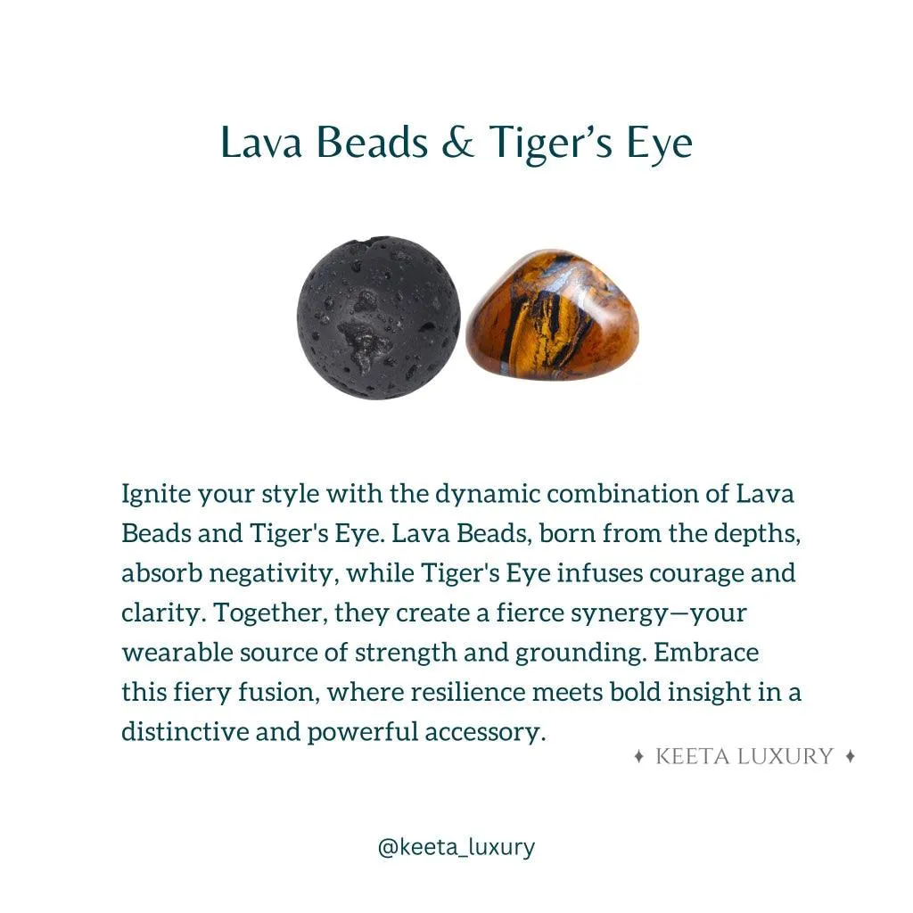 Green Generation- Tiger Eye and Lava Bracelet