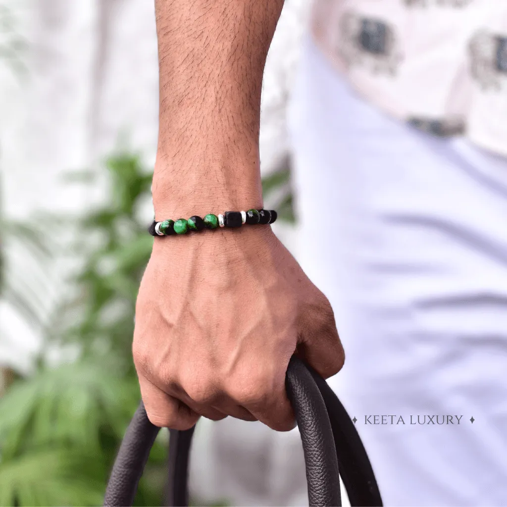 Green Generation- Tiger Eye and Lava Bracelet