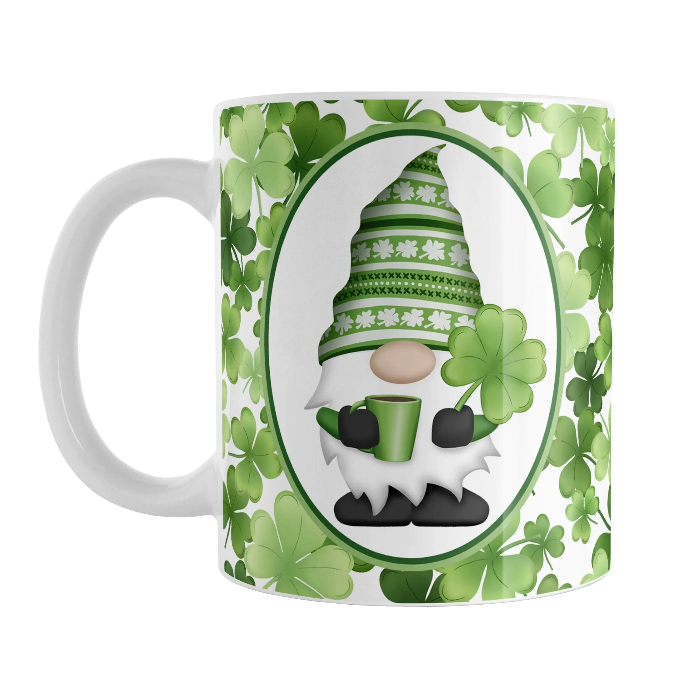 Green Gnome Shamrocks Mug