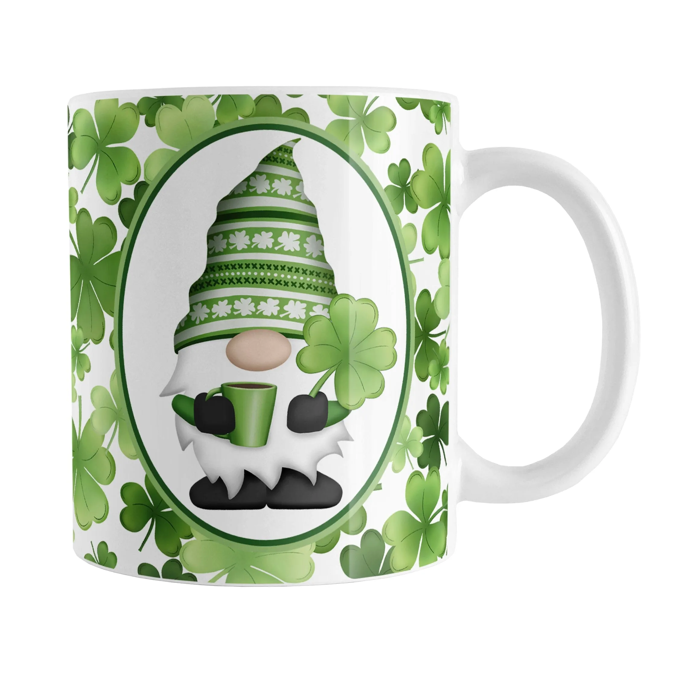 Green Gnome Shamrocks Mug