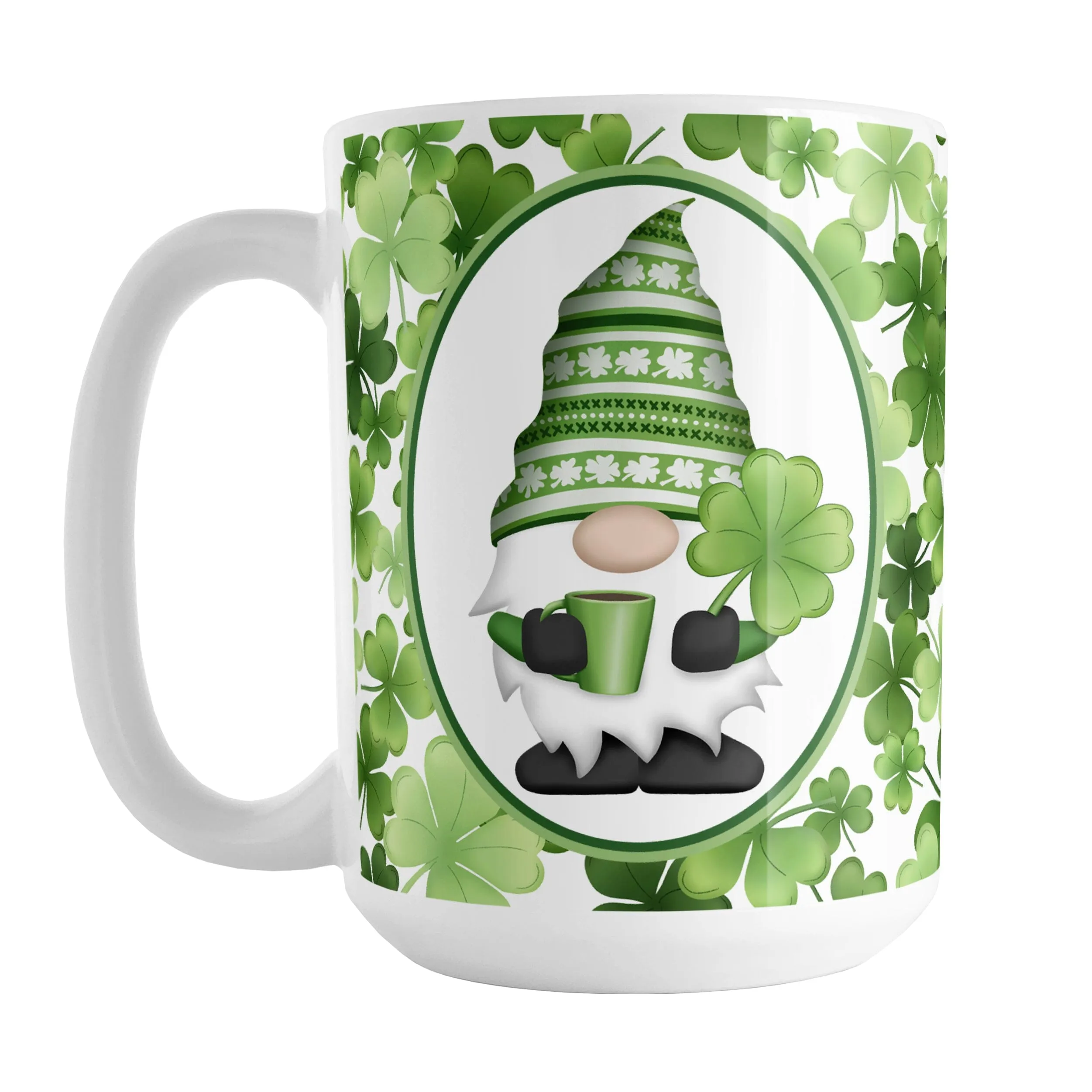 Green Gnome Shamrocks Mug