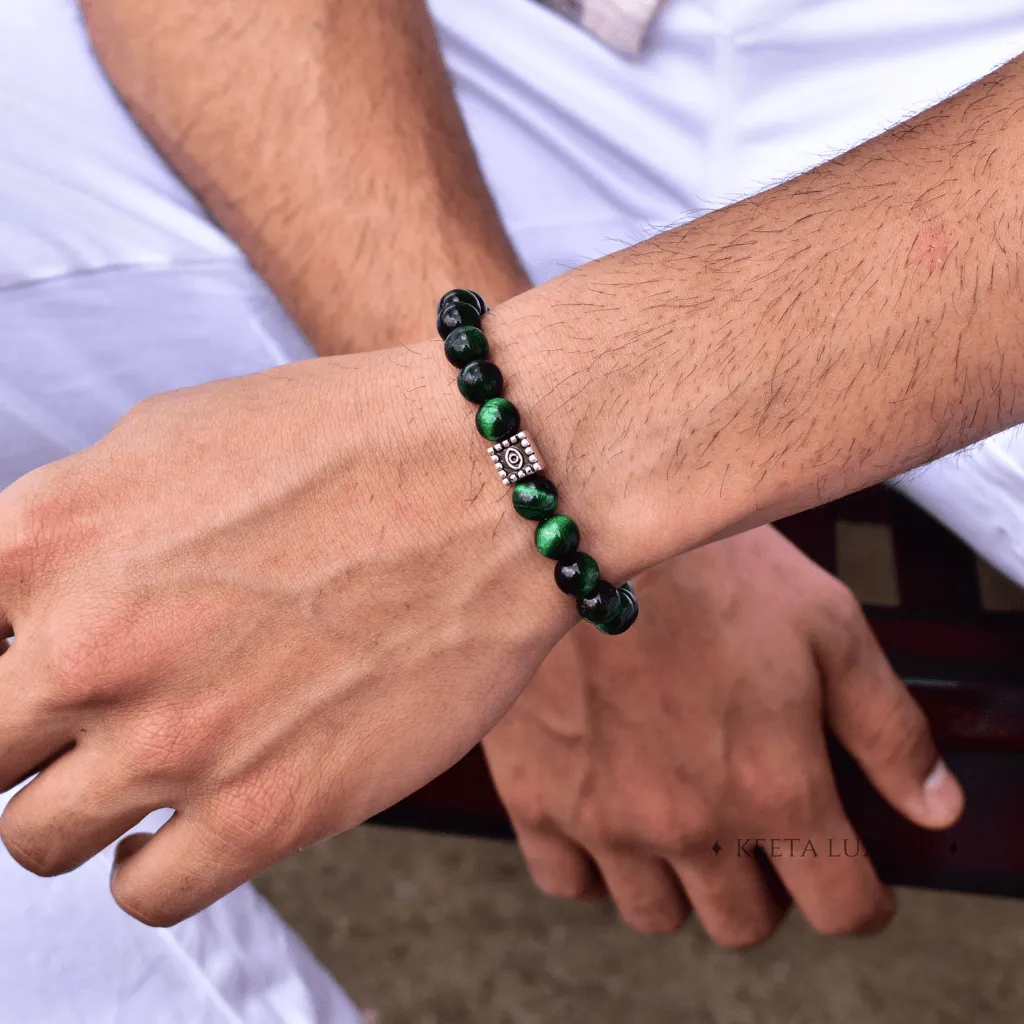 Green Horus - Green Tiger Eye Bracelet