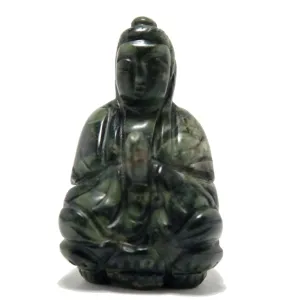 Green Jasper Buddha Praying for Peace