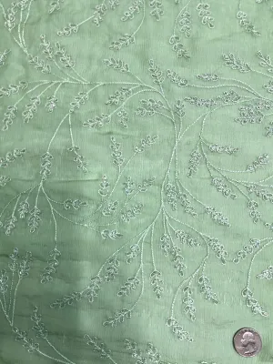 Green JEC-176-12 Sequins & Beads on Silk Chiffon