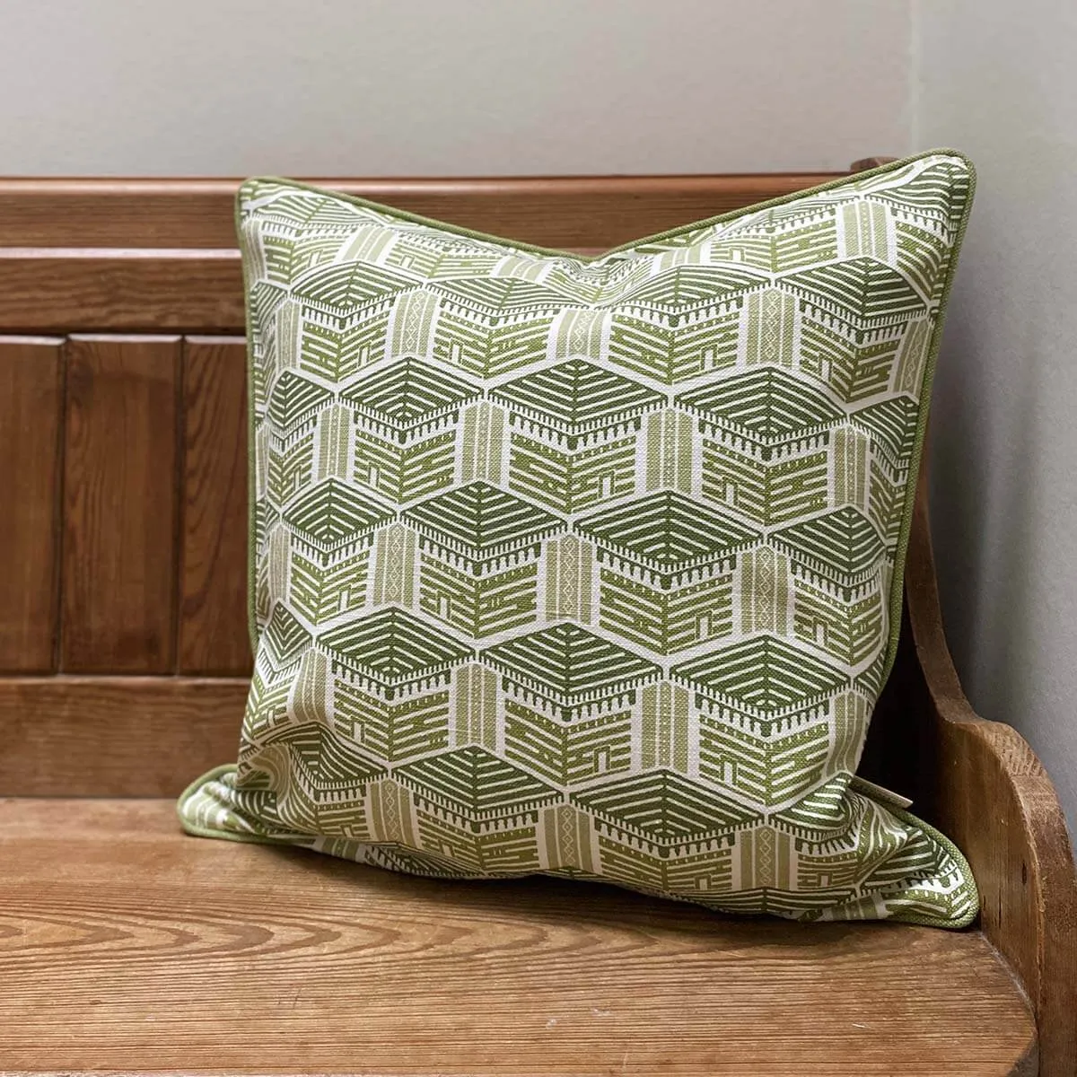 Green Kullu House Cushion Cover