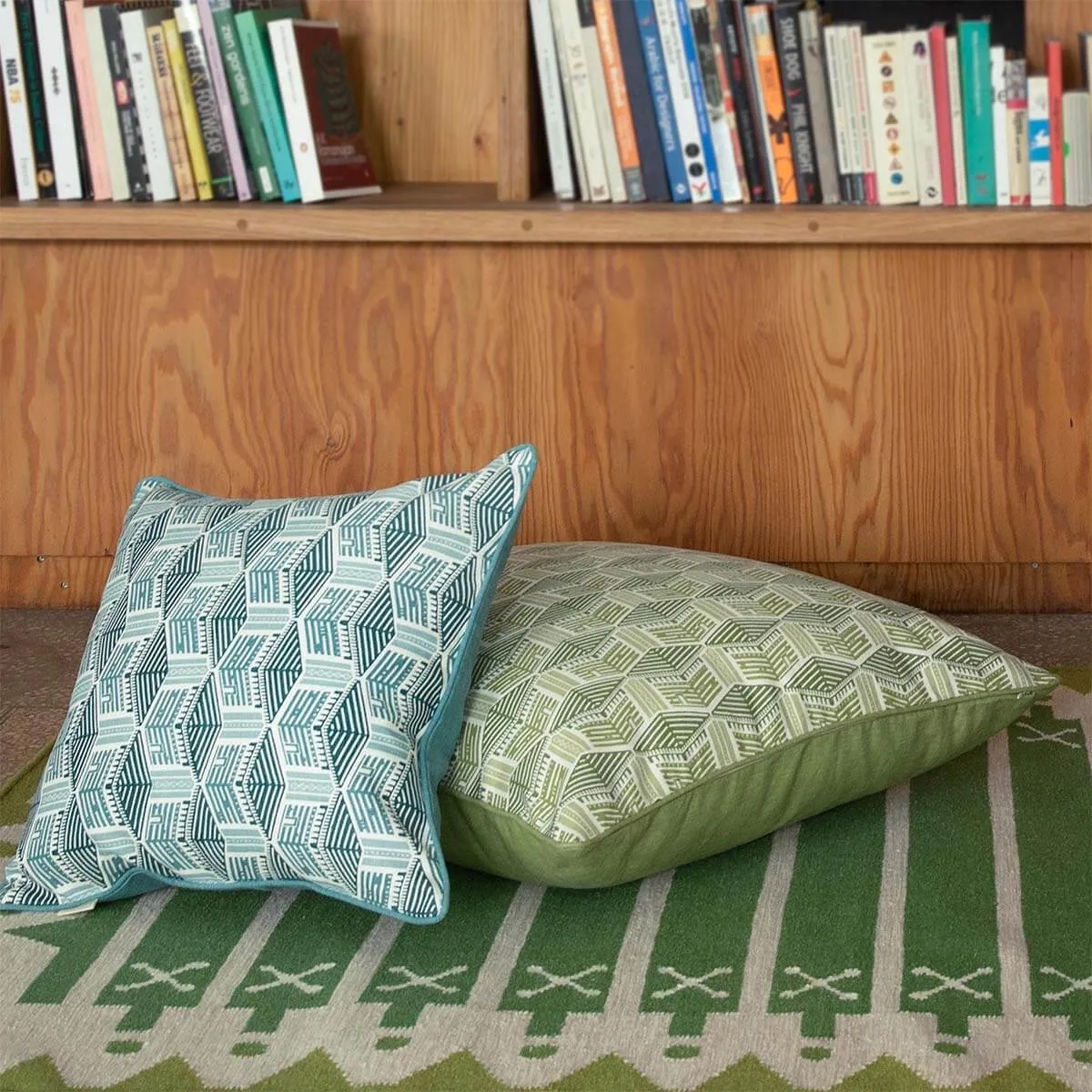 Green Kullu House Cushion Cover