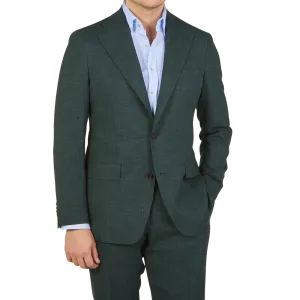 Green Melange Wool Linen Suit Jacket