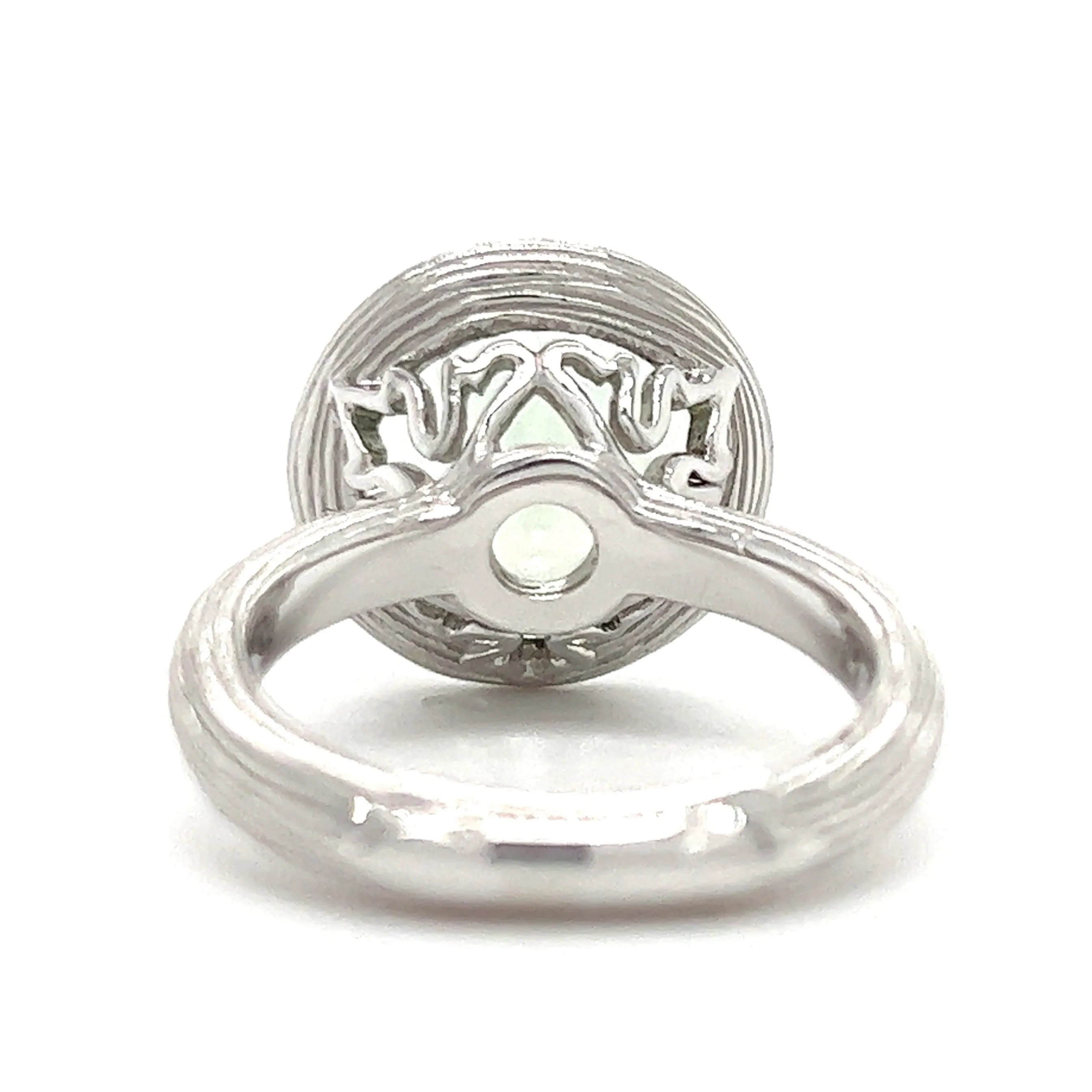 Green Mint Quartz Ring in Sterling Silver