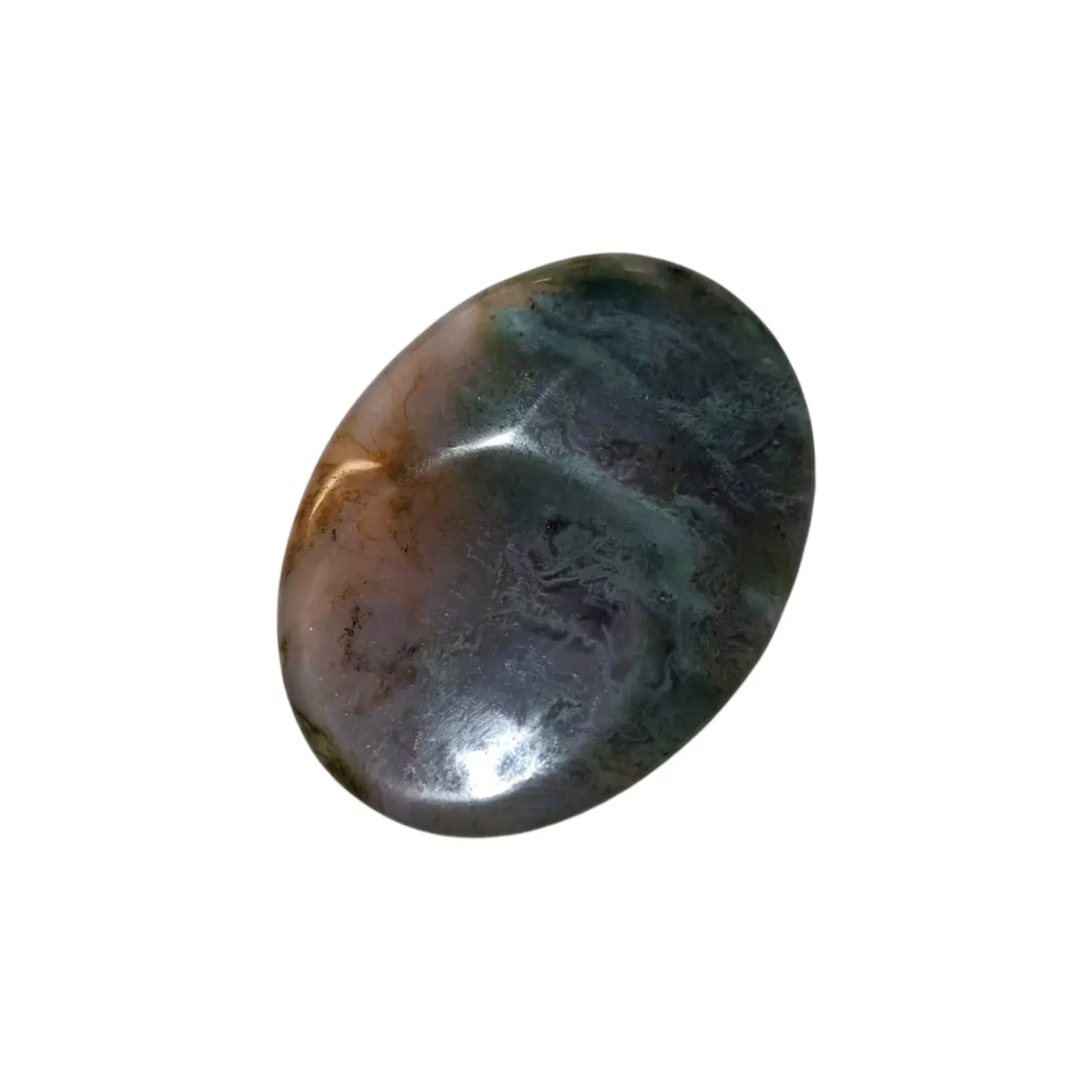 Green Moss Agate Thumb Stone | Grounding, Nurturing, & Harmonising