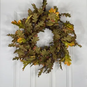 Green Oak Leaf Wreath, 24"