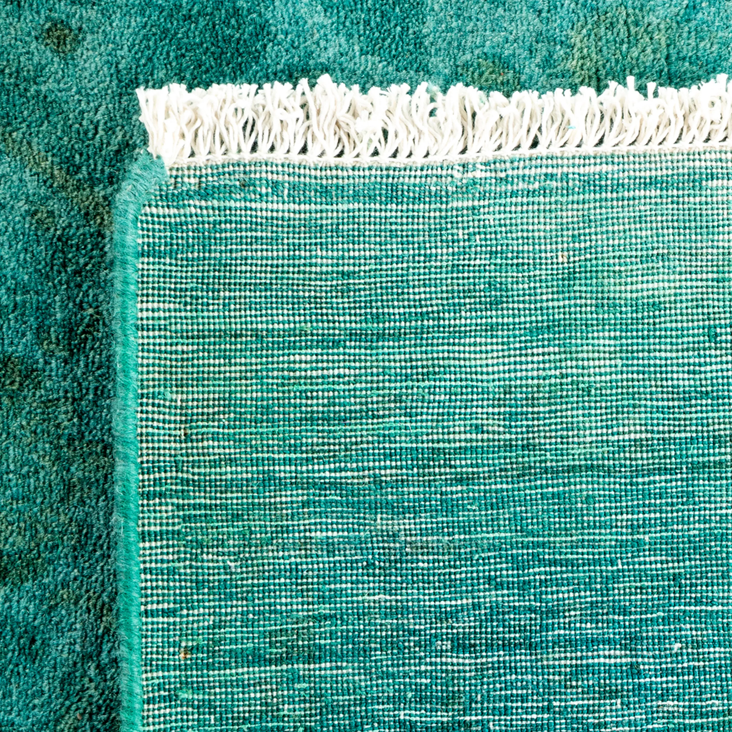 Green Overdyed Wool Rug - 6' 1" x 9' 0"