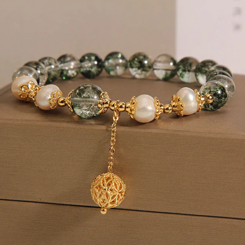 Green Phantom Quartz Crystal Bracelet