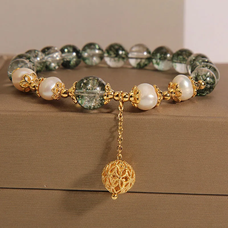 Green Phantom Quartz Crystal Bracelet