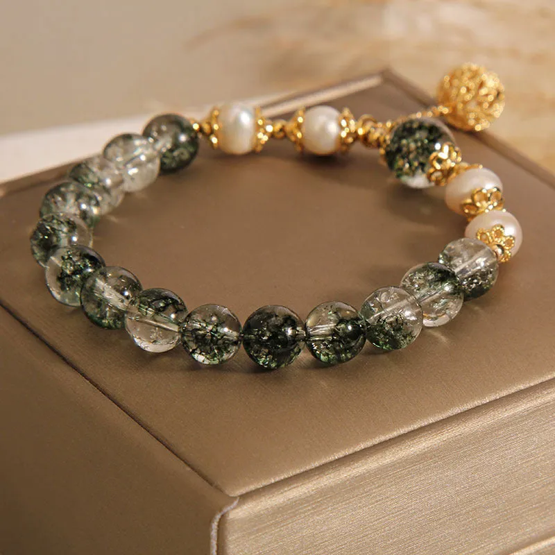 Green Phantom Quartz Crystal Bracelet