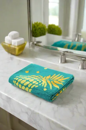 Green Pineapple Beach Towel