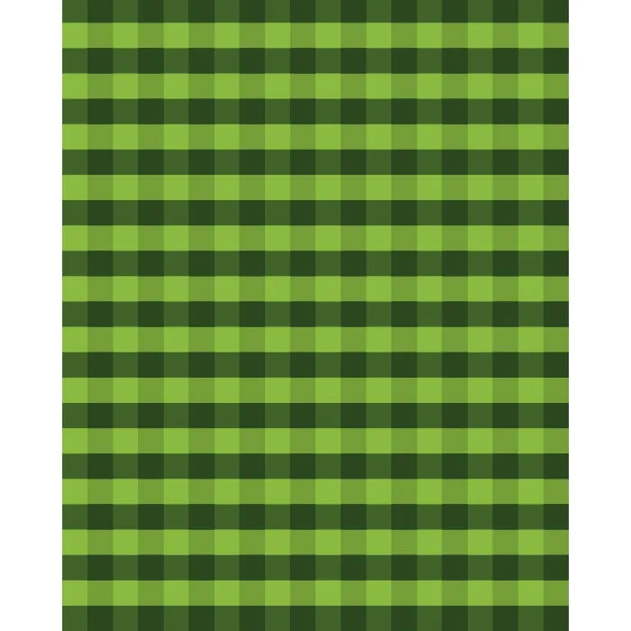 Green Plaid Printed Backdrop