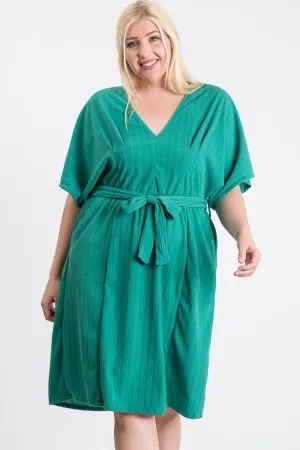 Green Plus Size Knee Length Dress