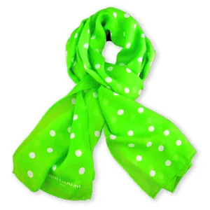 GREEN POLKA DOT SCARF - 67x26"