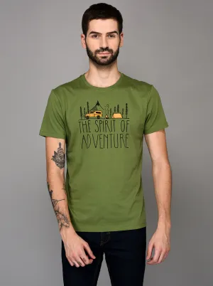 Green Printed Slim Fit Round Neck T-Shirt | JadeBlue