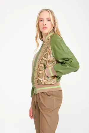 Green Python Leather Jacket