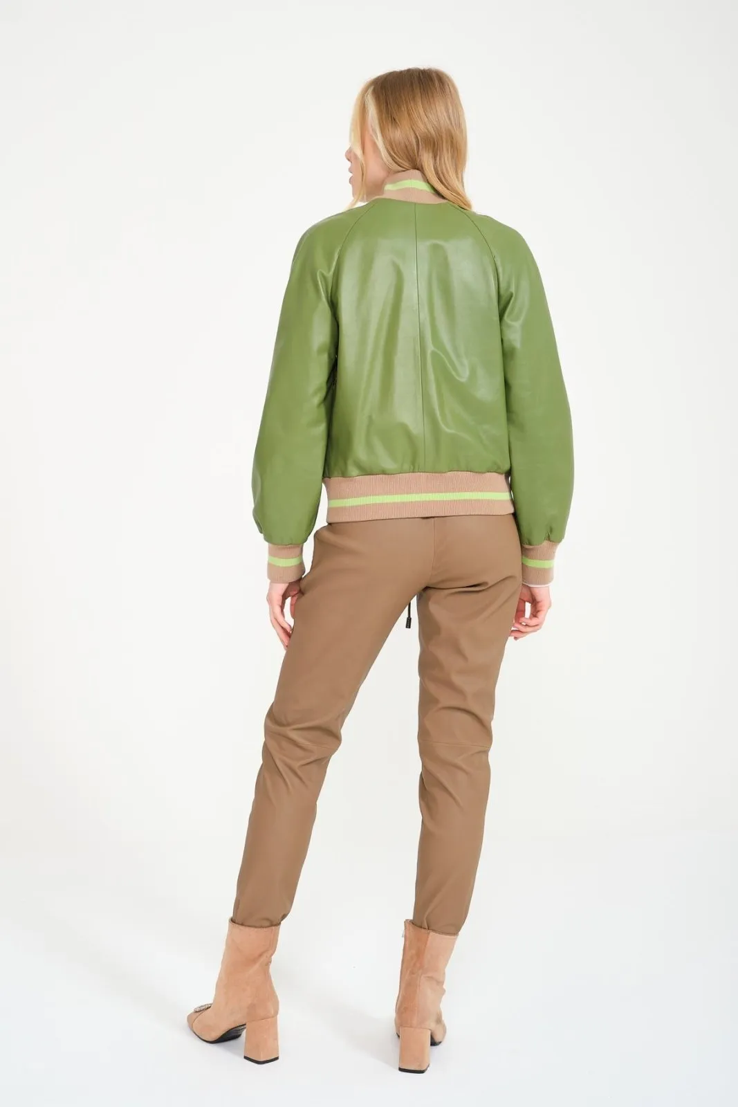 Green Python Leather Jacket