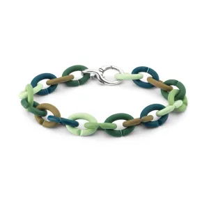 Green Rainbow Silver Bracelet