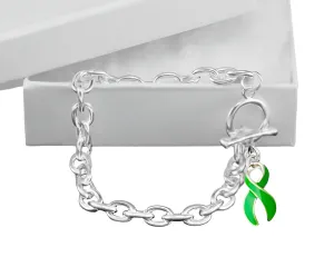 Green Ribbon Chunky Charm Bracelets