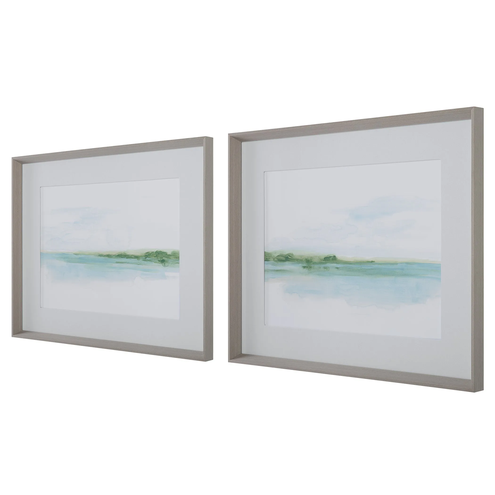 Green Ribbon Coast Framed Prints Set/2